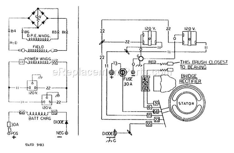 Page F Diagram and Parts List for 8760-1  Briggs and Stratton Generator